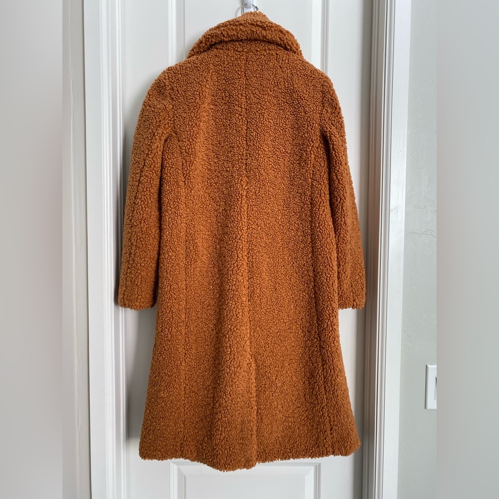 NWOT J.Crew Double-Breasted Teddy Sherpa Topcoat Adobe Clay Medium - Picture 4 of 9